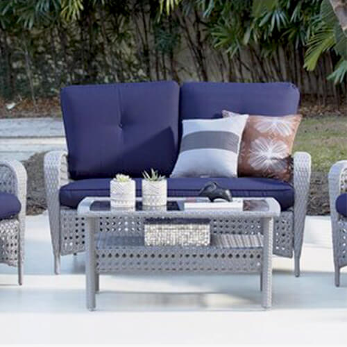 Poly rattan sofa