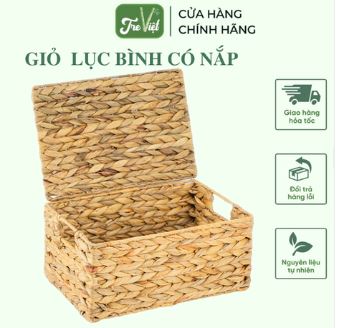 Water hyacinth basket with lid