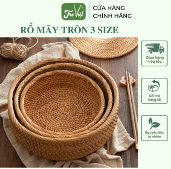 Round rattan baskets
