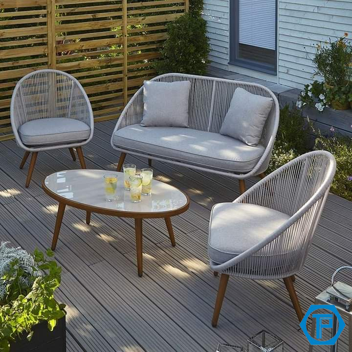 Outdoor poly rattan sofa