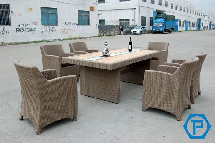 Outdoor sofa table and chair