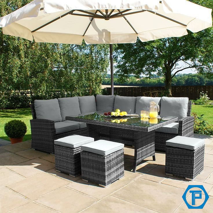 Outdoor poly rattan sofa
