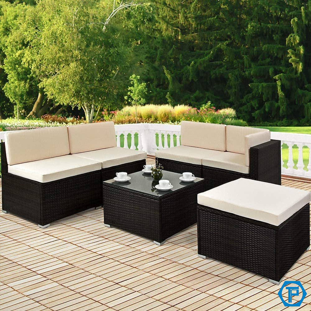 Outdoor poly rattan sofa