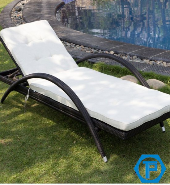 Rattan sun lounger