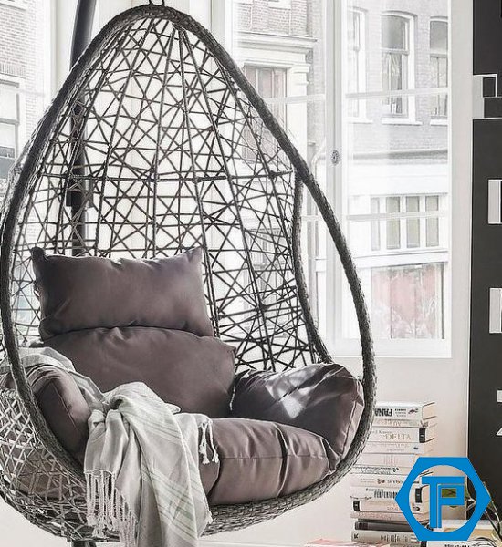 Egg rattan swing