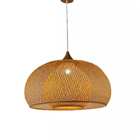 Bamboo and rattan lampshade