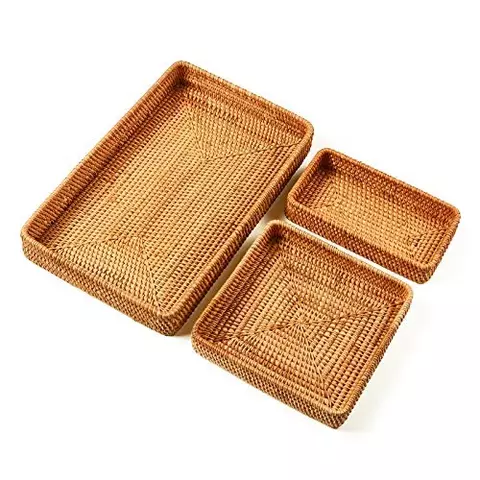 Bamboo and rattan tray