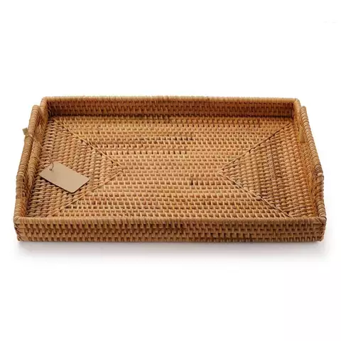 Bamboo and rattan tray