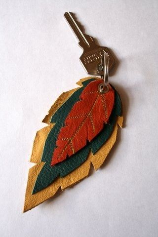 Leather keychain holder