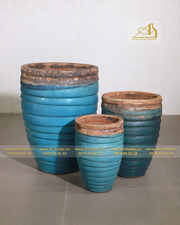 Glazed ceramic jars and pots