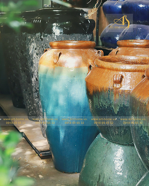 Glazed ceramic jars and pots