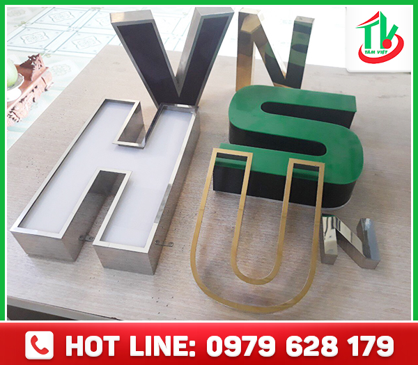 Embossed letters construction