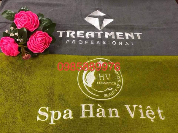 Logo embroidered towels
