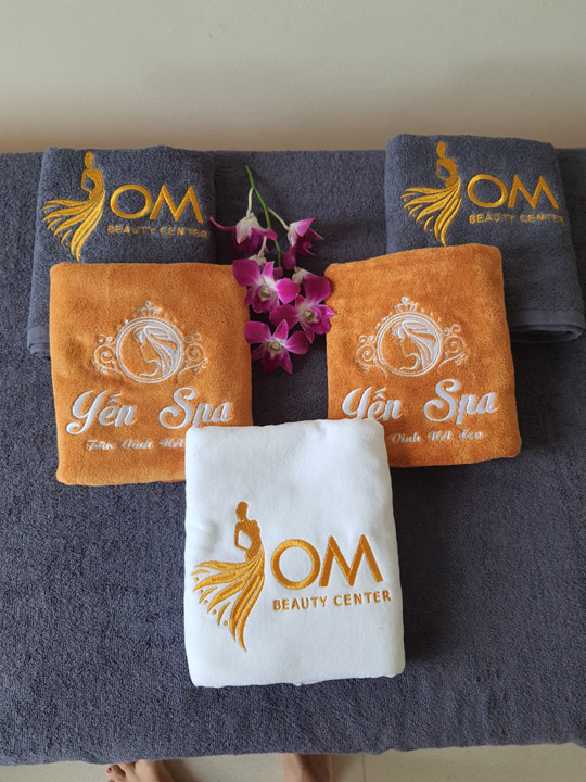 Logo embroidered towels
