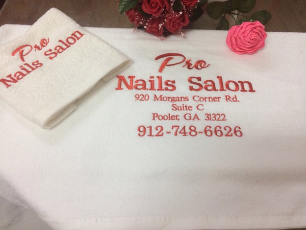 Logo embroidered towels