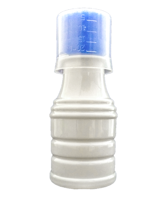 60ml PET plastic bottle D28 with cup
