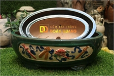 Oval green base