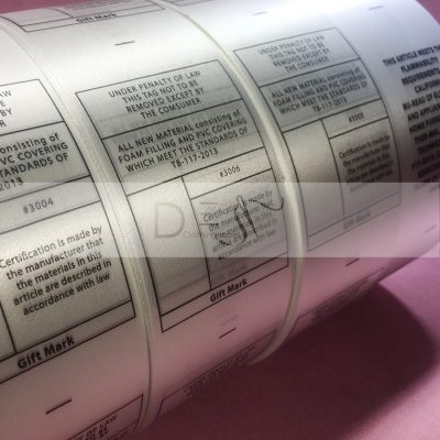 Printed satin labels