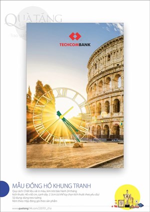 Techcombank clock in picture frame