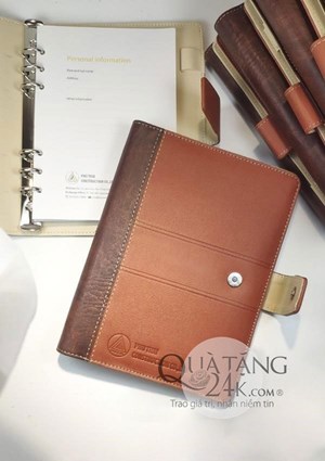 Ring binder leather notebook