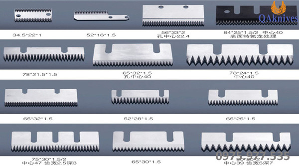Serrated blades for packaging machine