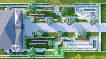 Villa garden landscape construction