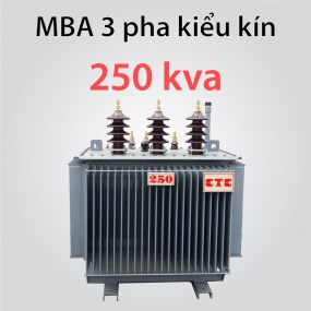 Closed type three phase transformer 250kva