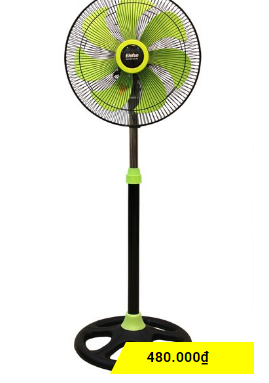 Standing metal fan with 7-blade propeller