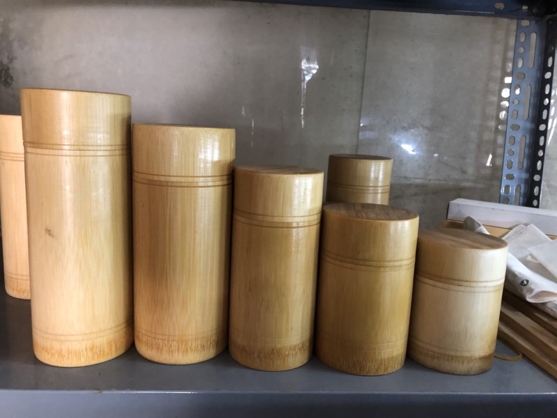 Laser engraved bamboo water bottle