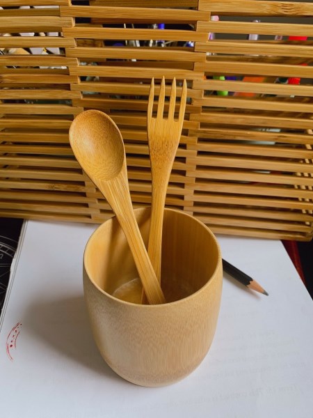 Bamboo spoon and fork