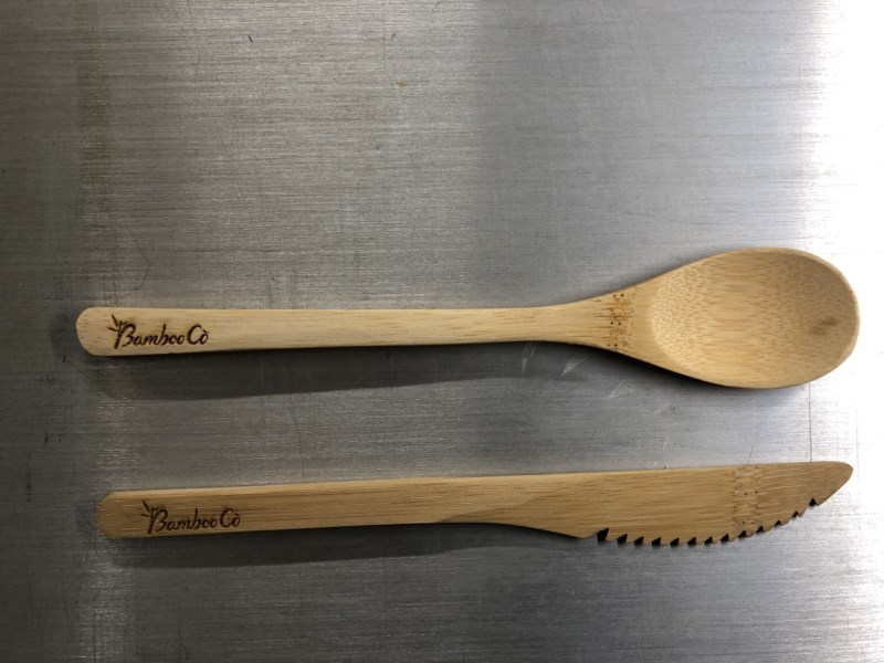 Bamboo spoon and knife