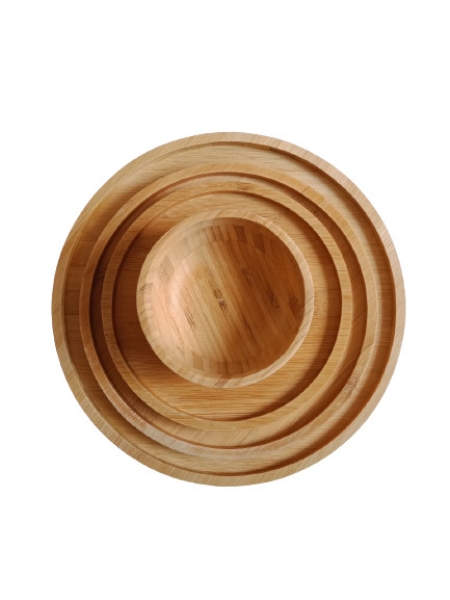 Round bamboo tray