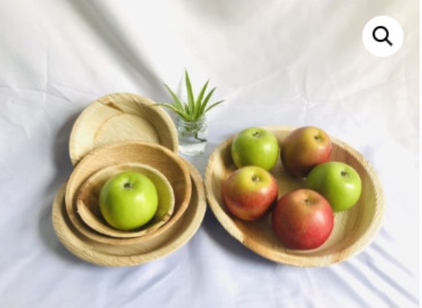 Round areca leaf plate