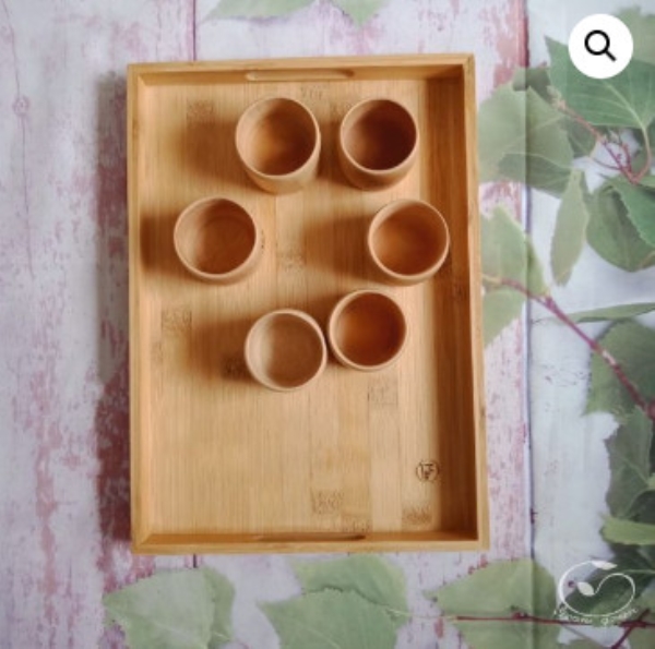 Rectangular bamboo tray