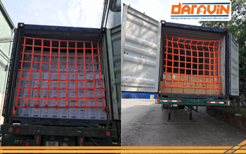 Container safety net with PE straps