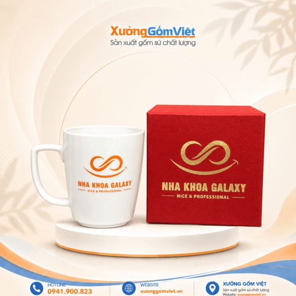 Ceramic mugs with Galaxy Dental Clinic logo
