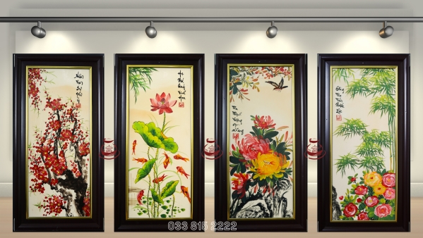 Four scene ceramic painting set