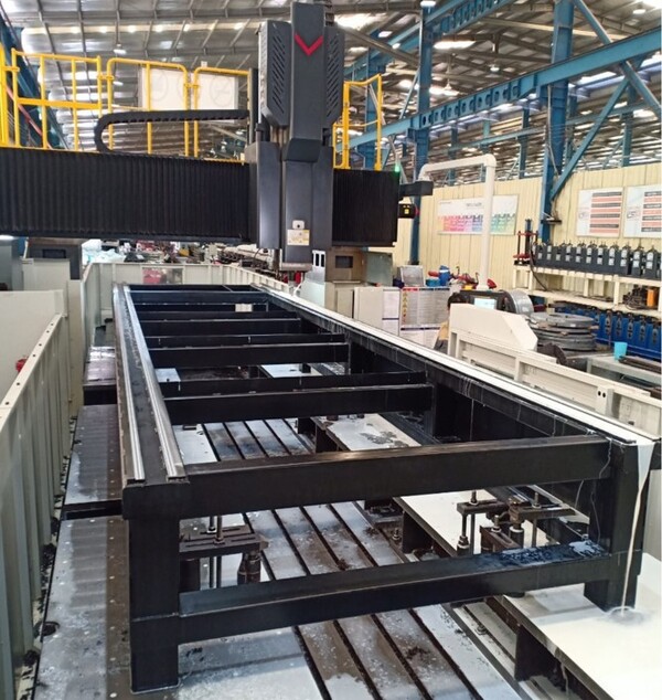 Laser cutting machine frame processing