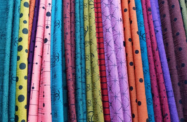 Spandex fabric with Japanese brocade effect