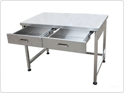 Stainless steel workbench with drawers