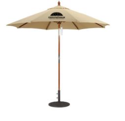 Natural wooden resort umbrella