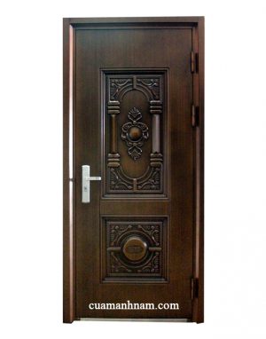 Wood grain steel door