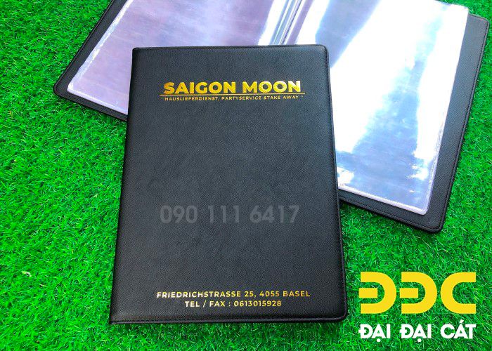 Leather hotel menu cover