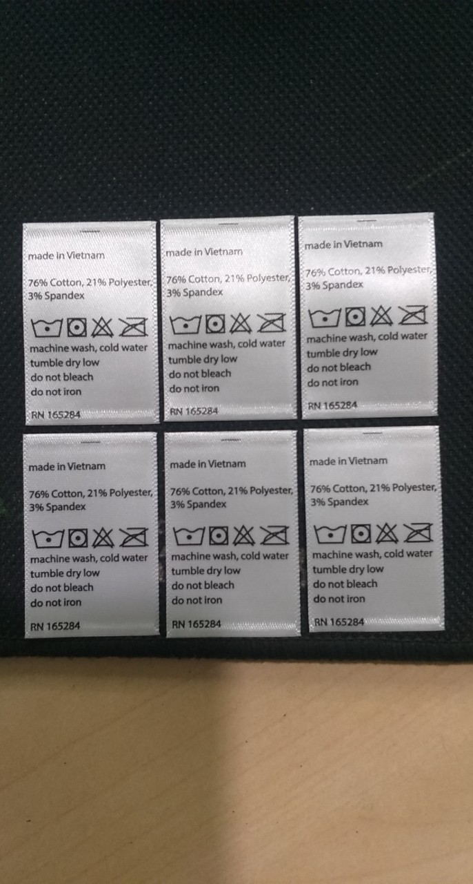 Printed garment label