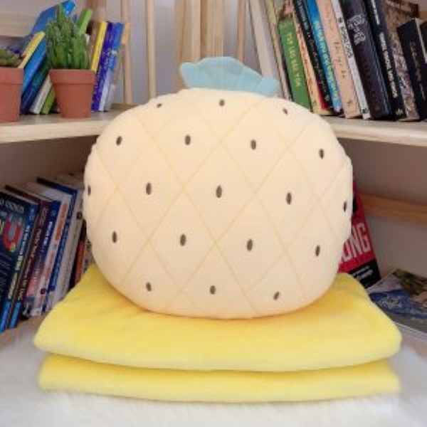Minty pineapple blanket and pillow set