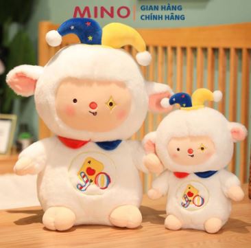Cosplay clown stuffed white sheep