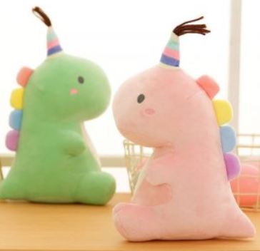 One-horned stuffed dinosaur