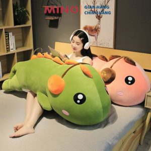 Listening to music stuffed dinosaur