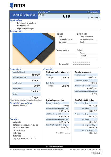 GTD conveyor belt