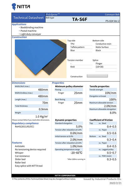 TA-S6F conveyor belt